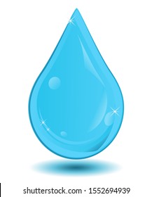 Vector illustration of single clean, shiny green drop of oil icon. This icon is suitable for illustrating the concepts of green energy and ecology, in the field of alternative energy