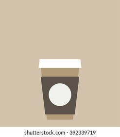 Vector illustration of the single coffee to go cup with blank space for the design.
Big copy space on the top of the image.