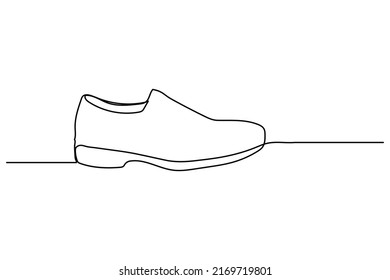 vector illustration of single continuous line men's work shoes