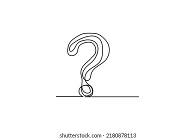 vector illustration of single continuous line question mark