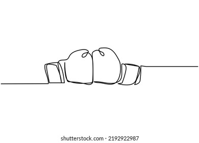 vector illustration of single continuous line boxing