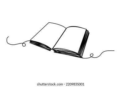 vector illustration of single continuous line book