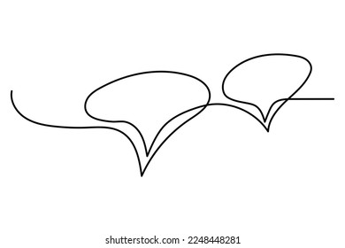 vector illustration single continuous line hand drawn chat