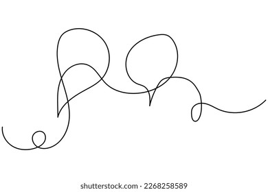 vector illustration single continuous line hand drawn chat