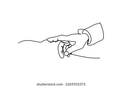 vector illustration single continuous line touch