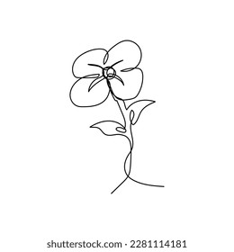 vector illustration of single continuous line flower