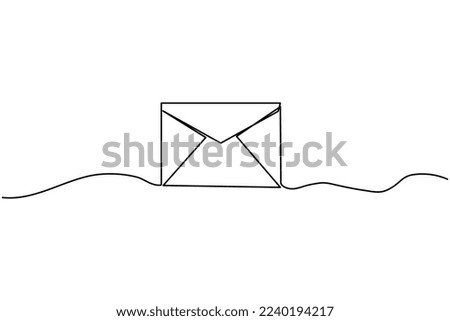 vector illustration single continuous line envelope