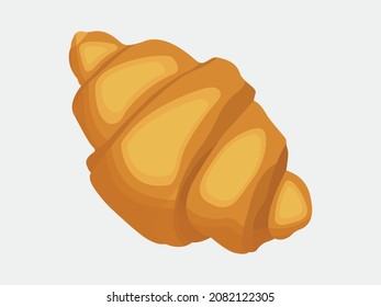 Vector illustration of single croissant fresh bread icon logo on isolated background