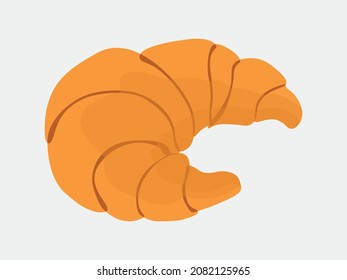 Vector illustration of single croissant fresh bread icon logo on isolated background