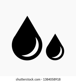 Vector illustration of a single dark shiny water drop. Vector icon.
