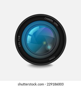 Vector illustration of a single detailed camera icon isolated on soft background