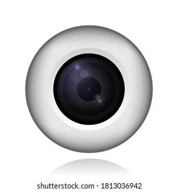 Ilustración vectorial de un único icono detallado de la cámara de seguridad aislado en fondo blanco