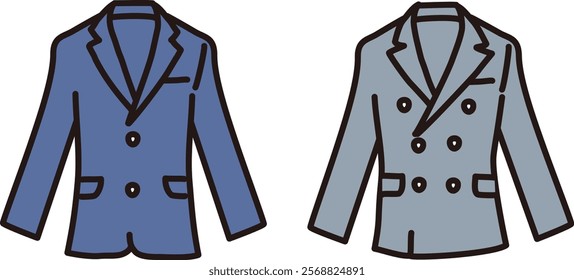 Vector illustration of single and double jackets