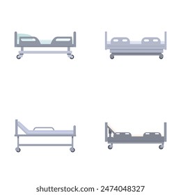 Vector illustration of single and double modern hospital beds in a flat design style