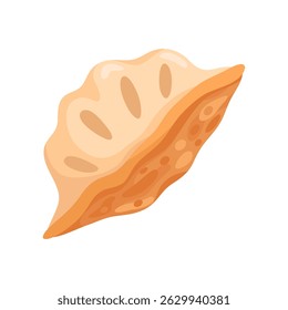 Vector illustration of a single dumpling with detailed texture, perfect for culinary and food-related designs.