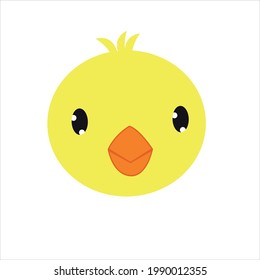 Vector illustration. Single element cute chicken on a white background. Can be used to create cute baby designs.