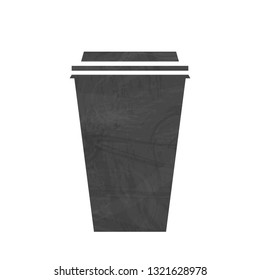 
Vector illustration: single flat black grungy cup of coffee takeaway icon isolated on white background. Icon design for cafes, restourants, cafeteria, posters, banners, cards
