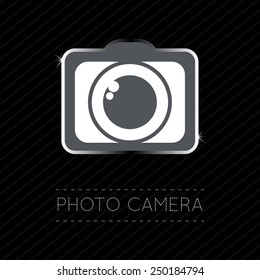 Vector Illustration of a Single Flat Photo Camera Icon 
