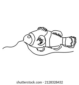 Vektorgrafik von einhandgezogenen, durchgehenden Nemo-Fischen