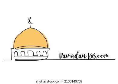 Vektorgrafik einzelne handgezeichnet durchgehende Linie ramadan Karem