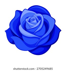 Vector Illustration of single icon Blue Rose isolated on white background. Gift for birthday, Valentine's day, Mother's Day , Women's Day, Wedding