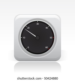 Vector illustration of a single icon depicting a realistic car rev counter