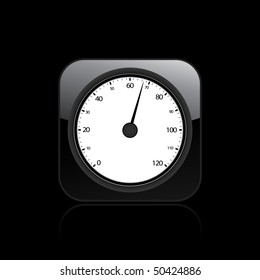 Vector illustration of a single icon depicting a realistic odometer