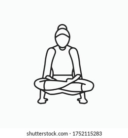 Vector Illustration Single Icon of Yoga pose 7