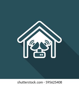 Vector illustration of single isolated antenna icon