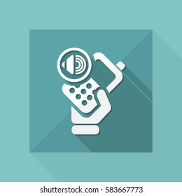 Vector illustration of single isolated audio phone icon