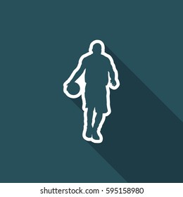 Vector illustration of single isolated basketball icon