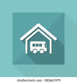 Vector illustration of single isolated bus icon