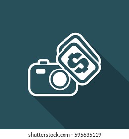 Vector illustration of single isolated buy or sell photo icon