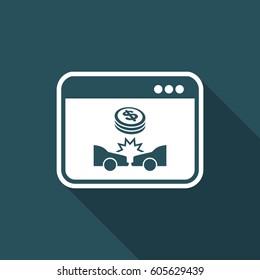 Vector illustration of single isolated car crash icon