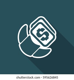 Vector illustration of single isolated croissant price icon