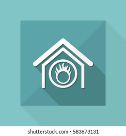 Vector illustration of single isolated danger home icon
