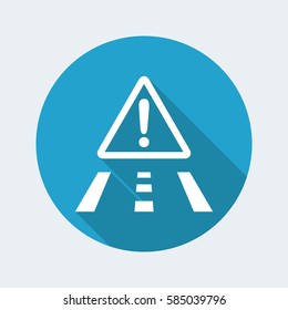 Vector illustration of single isolated danger road icon