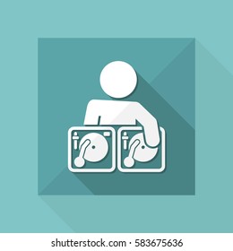 Vector illustration of single isolated dj icon