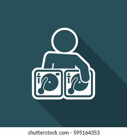 Vector illustration of single isolated dj icon
