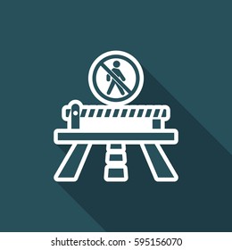Vector illustration of single isolated forbidden access icon