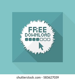 Vector illustration of single isolated free download icon