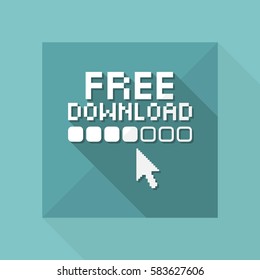 Vector illustration of single isolated free download icon