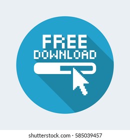 Vector illustration of single isolated free download icon