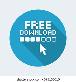 Vector illustration of single isolated free download icon