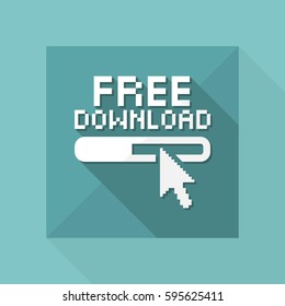 Vector illustration of single isolated free download icon