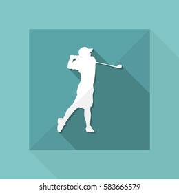 Vector illustration of single isolated golf icon