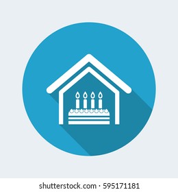 Vector illustration of single isolated home birthday icon