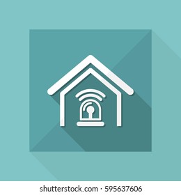 Vector illustration of single isolated home alarm icon