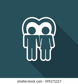 Vector illustration of single isolated lovers icon