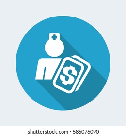 Vector illustration of single isolated medical cost icon